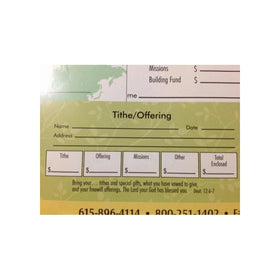 1 X Offering Envelope - Tithe/Offering/Missions/Other (Deut 12:6-7)
