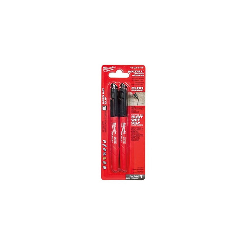 Milwaukee 48-22-3105 2Pk Fine Pt Black Inkzall Markers