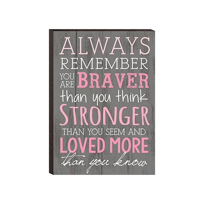 Always Remember You Are Braver Than You Think 4x6 Wall Plaque