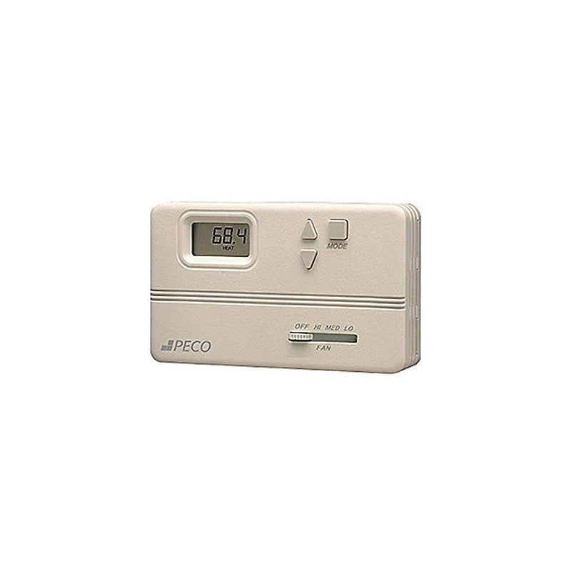 Peco TB158-100 3 Wire Floating Non-Programmable Thermostat, Line Voltage, White