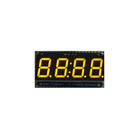 Adafruit 0.56" 4-digit 7-segment Display W/i2c Backpack (Yellow)