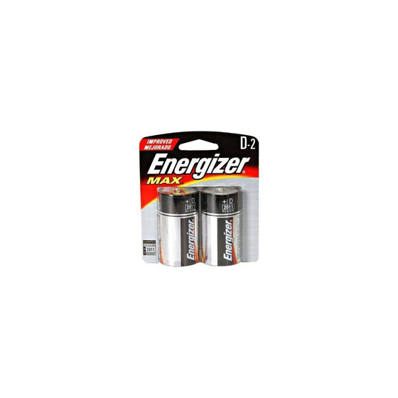 Energizer Max D Batteries, Double-pack E95BP-2 Alkaline, 1 Pack of 2