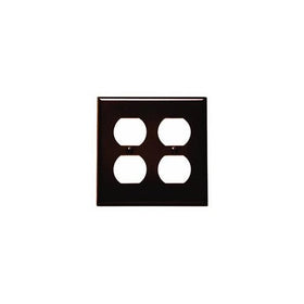 Leviton 85016 2-Gang Duplex Device Receptacle Wallplate, Standard Size, Thermoset, Device Mount, Brown