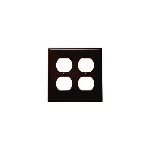 Leviton 85016 2-Gang Duplex Device Receptacle Wallplate, Standard Size, Thermoset, Device Mount, Brown