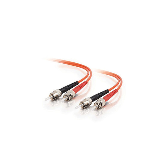 C2G/Cables to Go 05577 ST-ST 62.5/125 OM1 Duplex Multimode PVC Fiber Optic Cable, Orange (3 Meter)