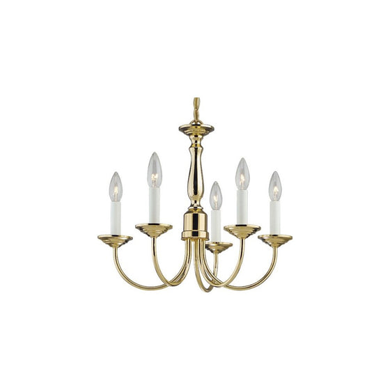 Progress Lighting P4009-10 5-Light Chandelier, Polished Brass