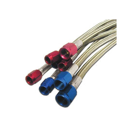 Nitrous Express 12012 D-6 12" Stainless Steel Braided Hose with Blue Connector