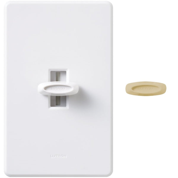 Lutron GL-600H-DK 600-Watt Glyder Single Pole Dimmer, White/Ivory