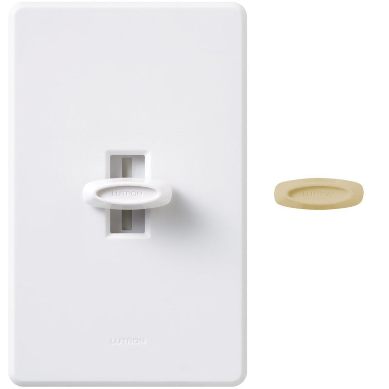Lutron GL-600H-DK 600-Watt Glyder Single Pole Dimmer, White/Ivory