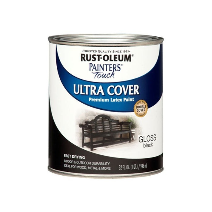 Rust-Oleum 1979502 Painters Touch Latex, 1-Quart, Gloss Black