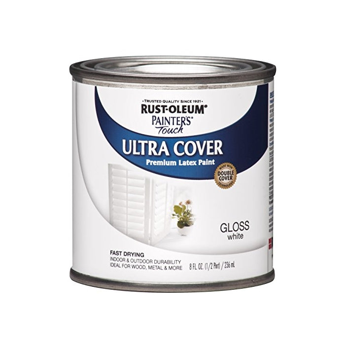 Rust-Oleum 1992730 Painters Touch Latex, Half Pint,Gloss White