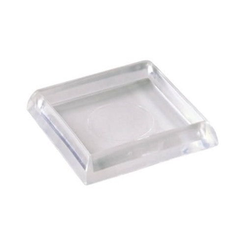 SHEPHERD HDWE PROD 19089 4 Pack 1-7/8" Inside Dimension Clear Square Smooth Plastic Based Caster Cup Clear Finish Clam Package