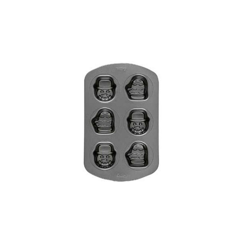 Wilton Holiday 6-Cavity Nonstick Mini Snowman and Mitten Pan
