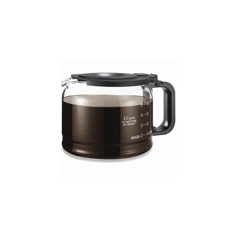 Medelco 12 Cup Glass Pause & Serve Universal Replacement Carafe - Black
