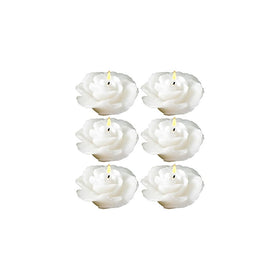 Biedermann & Sons Rose-shaped Floating Candles In White, Pack of 12