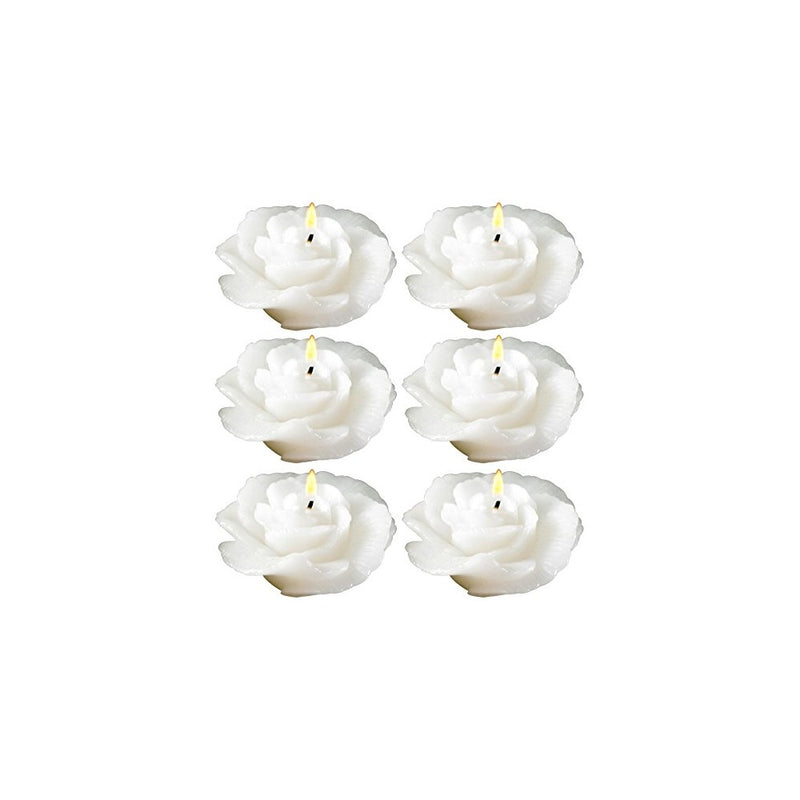 Biedermann & Sons Rose-shaped Floating Candles In White, Pack of 12