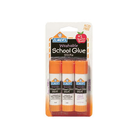 Elmer's Disappearing Purple School Glue Sticks, 0.21 oz Each, 3 Sticks per Pack (E520)
