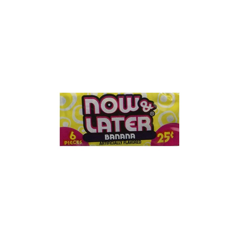 Now and Later Banana Flavored Candy6 piece bars ( pack of 24 )