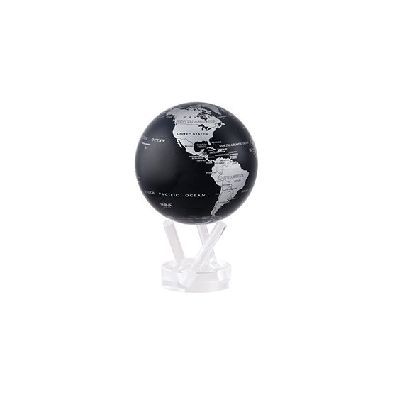 4.5" Silver and Black Metallic MOVA Globe