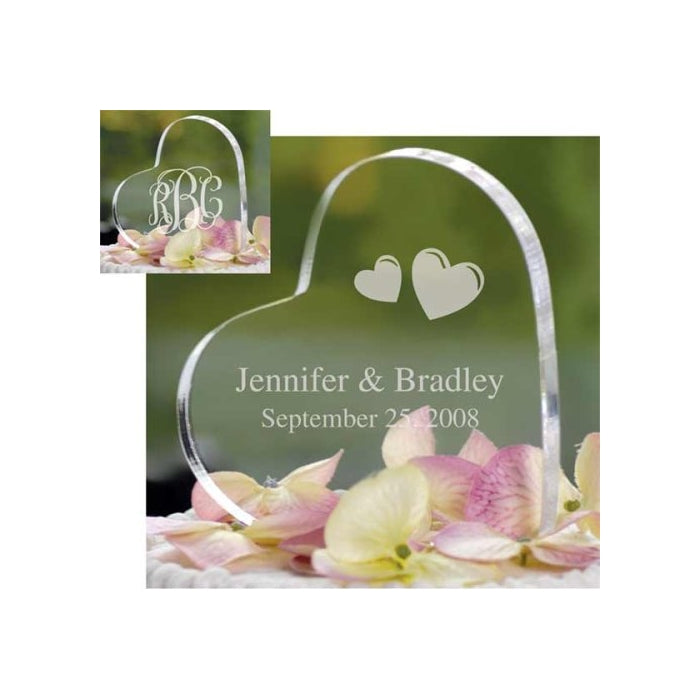 Personalized Acrylic Heart Cake Topper