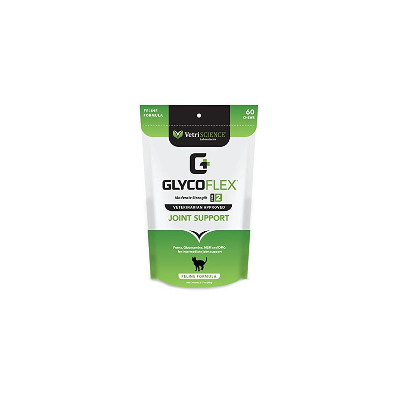 VetriScience Laboratories GlycoFlex 2 Feline, Hip and Joint Supplement for Cats, 60 Bite Sized Chews