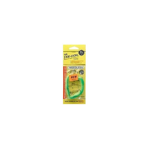 Ike-Con Weedless Worm Fishing Lure, 6-1/4-Inch, Green/Chartreuse