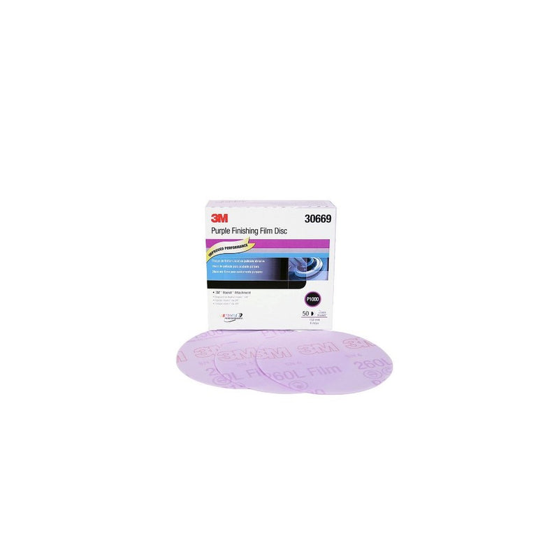 3M 30669 Hookit Purple 6" P1000 Grit Finishing Film Disc