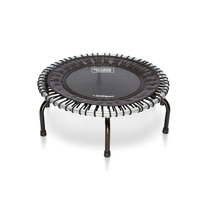 JumpSport 350 | Fitness Trampoline, In-Home Rebounder | Stable Exercise | Safe & Secure | No-Tip Arched Legs | Long Lasting Premium Bungees for Quality & Durability | 4 Workout Videos Included