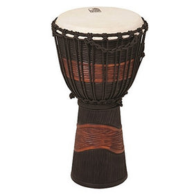 Toca TSSDJ-LB Street Series Rope Tuned Wood Djembe, Small - Brown and Black Stain