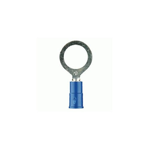 Install Bay 3M Ring Terminal Connector Vinyl 16/14 Gauge #8 - 100 Pack (Blue)