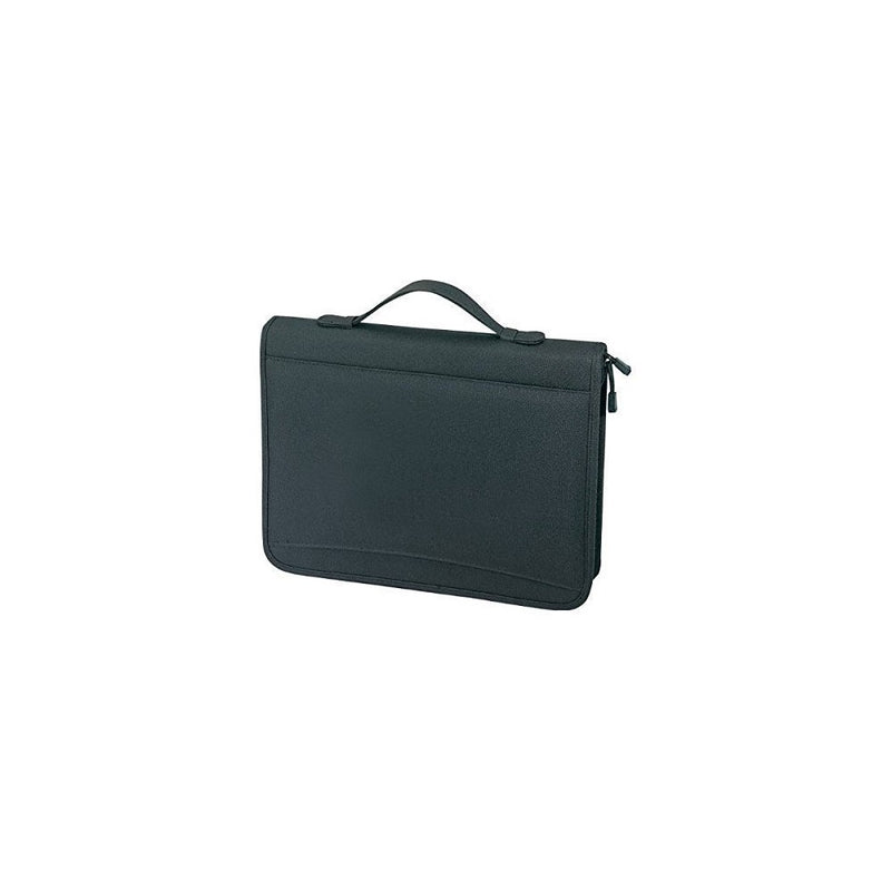 SmartTravel4Less Business Office Professional Poly Zipper 3-Rings Binder Padfolio Portfolio, Black