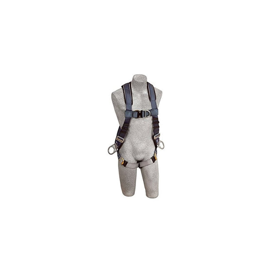 3M DBI-SALA ExoFit 1108601 Vest Style Harness, Front, Back and Side D-Rings, Loops For Belt, Quick-Connect Buckles, Medium, Blue/Gray