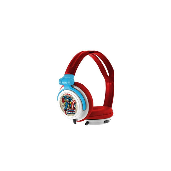 iHip MVF-2400CA Marvel Comics Folding On-Ear Headphones - Captian America (Red/White)