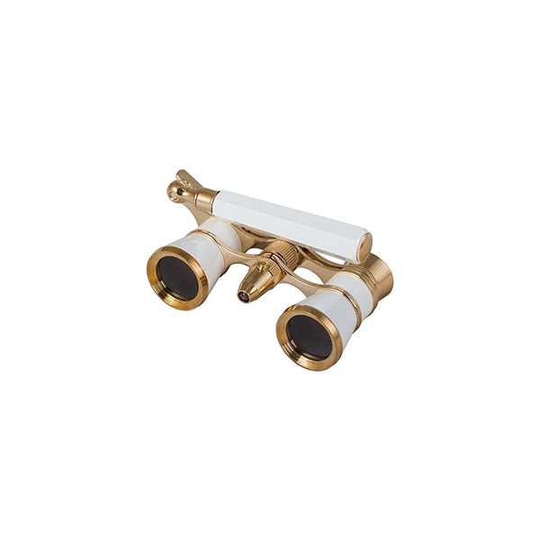 Levenhuk Broadway 325N Opera Glasses (white lorgnette with LED light) 3x with accessory kit