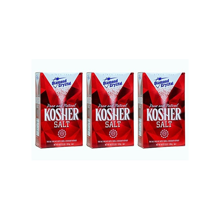 Diamond Crystal Pure and Natural Kosher Salt, 48oz (Pack of 3)
