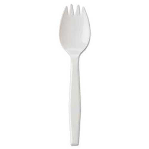 GEN Medium-Weight Cutlery, Spork, White, 1000/Carton