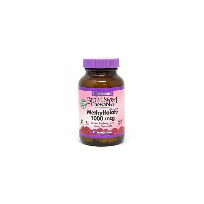 Bluebonnet Earth Sweet Cellular Active Methylfolate 1000 mcg Chewable Tablets, 90 Count