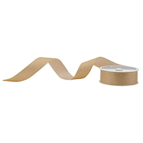 The Gift Wrap Company Sparkle Grosgrain Ribbon, Champagne