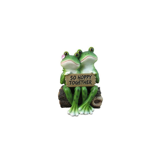 Happy Frog Couple "So Hoppy Together" Fun Decor Figurine By DWK | Valentine Romantic Couple Cute Amphibians