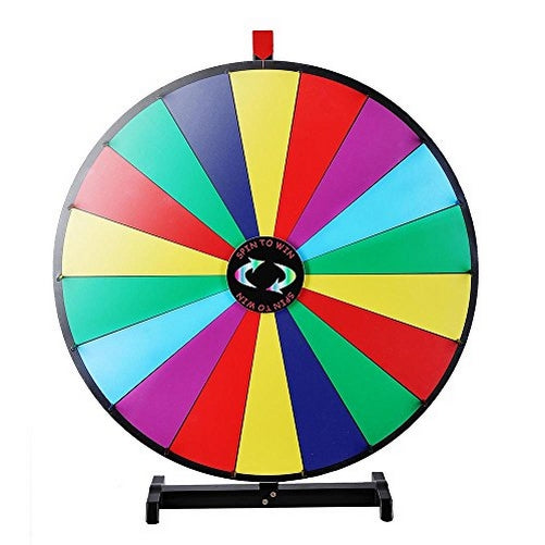 Crowd Drawing Large Carnival 30" Tabletop Spinning Prize Wheel 18 Slots with Color Dry Erase