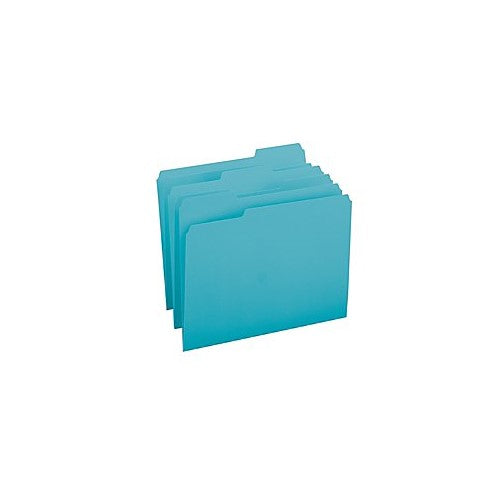Smead File Folder, 1/3-Cut Tab, Letter Size, Teal, 100 per Box (13143)