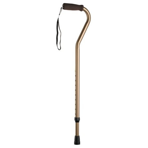 Carex Offset Cane with Cushioned Handle and Wrist Strap, Bronze