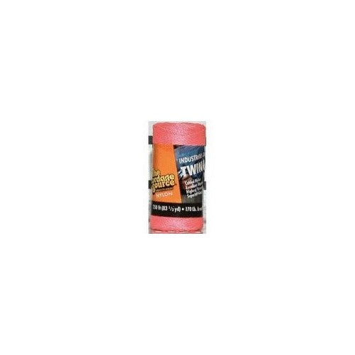 Cordage Source 89P No.18 Twisted Nylon Twine, 250-Feet, Neon Pink