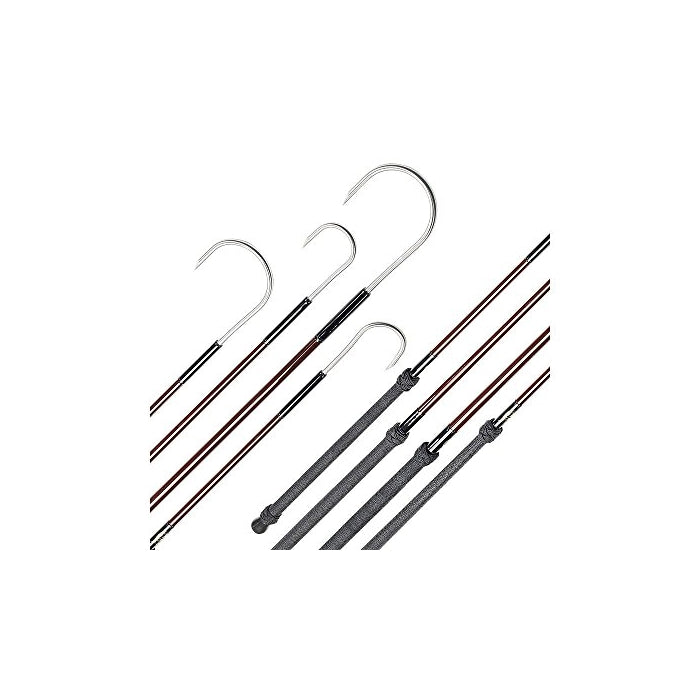 Aftco GAFFF24BRWN Tapered Fiberglass Gaff with 2-Inch Hook, 4-Foot, Brown
