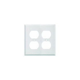 Pro-White Steel Wrinkle Outlet Wall Plate