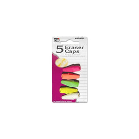 Charles Leonard Pencil Eraser Caps, Assorted Colors, 5-Pack (80955)