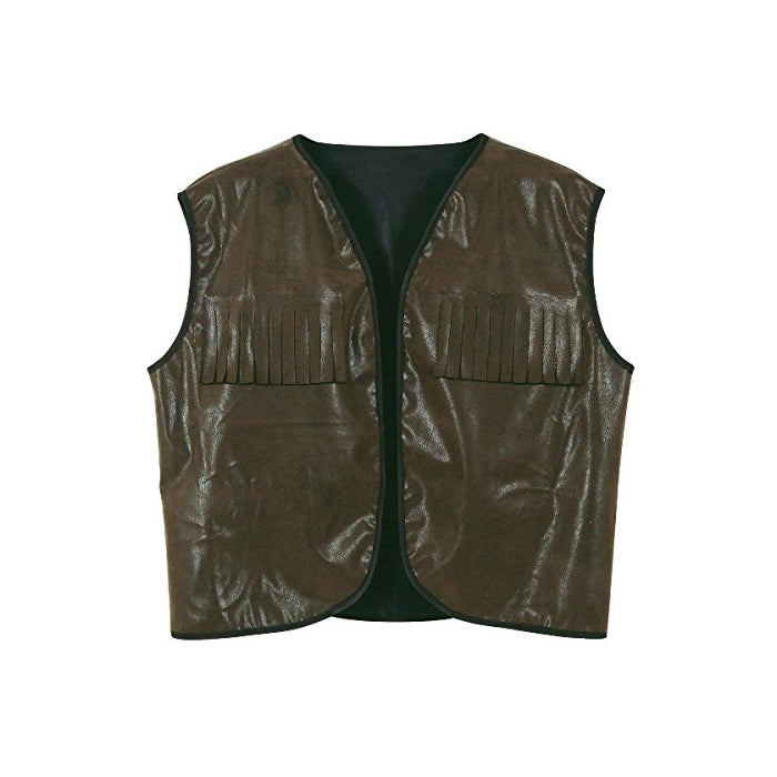 Beistle Faux Brown Leather Cowboy Vest with Fringe for Halloween Party