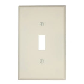 Leviton 80501-T 1-Gang Toggle Device Switch Wallplate, Midway Size, Thermoset, Device Mount, Light Almond