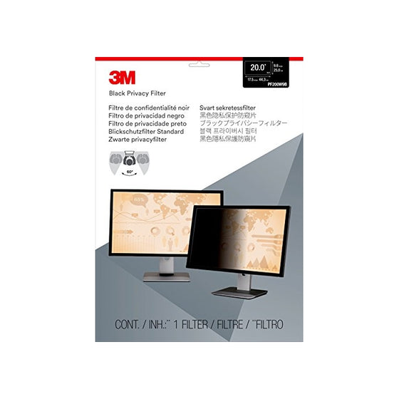 3M Privacy Filter for 20" Diagonal Standard Monitor, Protects your confidential information, Reduces glare, reflections and blue light (PF200W9B)