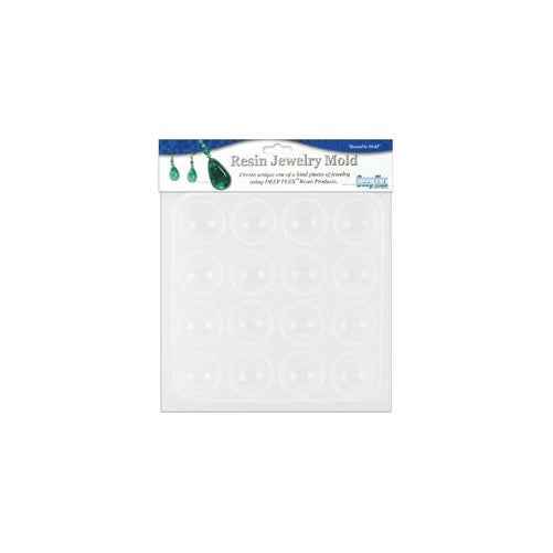 Resin Jewelry Reusable Plastic Mold 6-1/2"X7"-Cabachons 16 Shapes